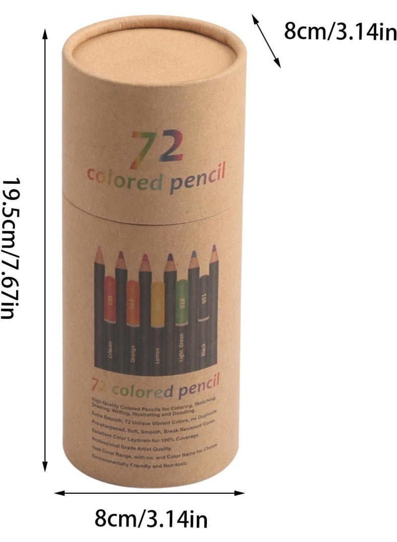 DURKU Soft Core Artist Pen, Artists Core Pencils Vibrant Colors, Colored Pencil 72 Colors, Professional Colored Pencils, Artists Colored Pen Set, Easy to Use, Portable for Sketching Mixing - Image 2